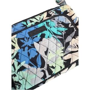 Vera Bradley Quilted Tropical Floral Teal Crossbody Bag Black Plus Wallet